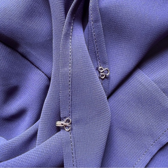 Sheer lightweight Periwinkle Blue Three Quarter Inch Sleeve Shrug Top Size XS - Picture 5 of 15